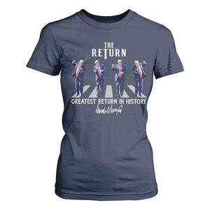 Trump Won 2024 T Shirt For Women The Return Trump Funny Dancing TS09 Navy Print Your Wear