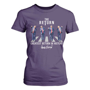 Trump Won 2024 T Shirt For Women The Return Trump Funny Dancing TS09 Purple Print Your Wear