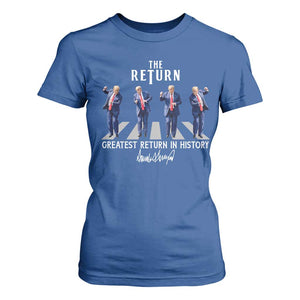 Trump Won 2024 T Shirt For Women The Return Trump Funny Dancing TS09 Royal Blue Print Your Wear