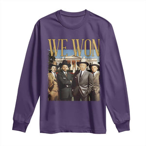 Trump Won 2024 Long Sleeve Shirt We Won Trump Team Cowboy TS09 Purple Print Your Wear