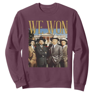 Trump Won 2024 Sweatshirt We Won Trump Team Cowboy TS09 Maroon Print Your Wear