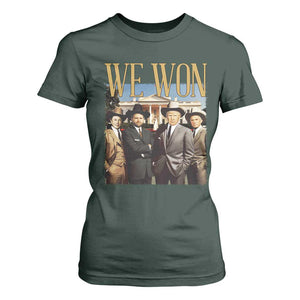 Trump Won 2024 T Shirt For Women We Won Trump Team Cowboy TS09 Dark Forest Green Print Your Wear