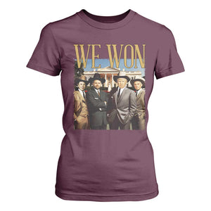 Trump Won 2024 T Shirt For Women We Won Trump Team Cowboy TS09 Maroon Print Your Wear