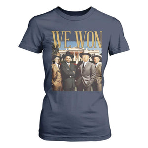 Trump Won 2024 T Shirt For Women We Won Trump Team Cowboy TS09 Navy Print Your Wear