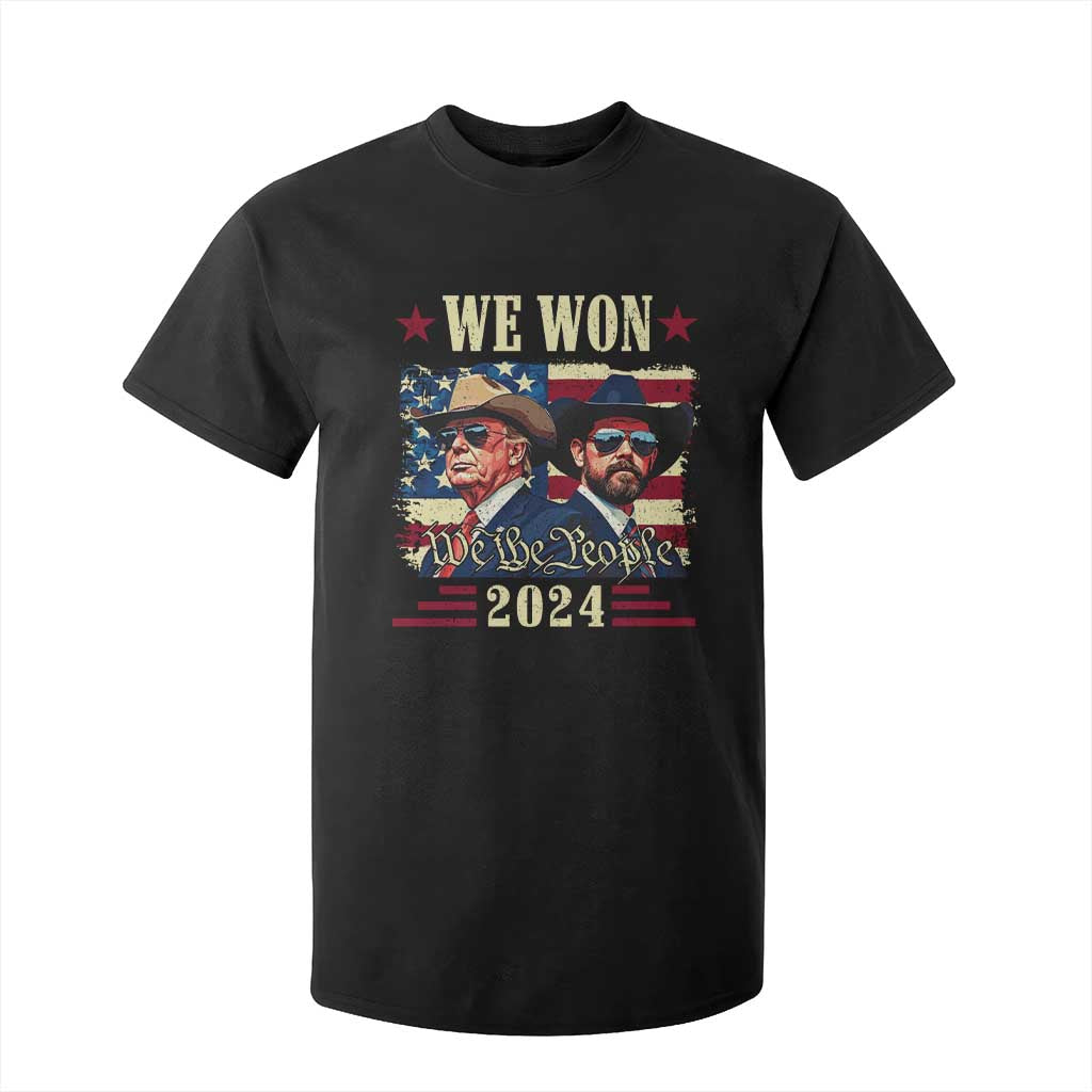 Trump Vance Cowboy We Won 2024 T Shirt For Kid TS09 Black Print Your Wear