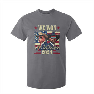 Trump Vance Cowboy We Won 2024 T Shirt For Kid TS09 Charcoal Print Your Wear