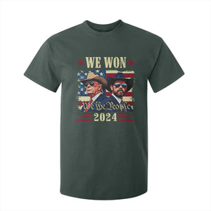 Trump Vance Cowboy We Won 2024 T Shirt For Kid TS09 Dark Forest Green Print Your Wear