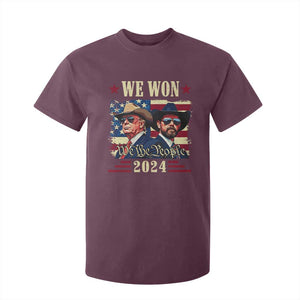 Trump Vance Cowboy We Won 2024 T Shirt For Kid TS09 Maroon Print Your Wear