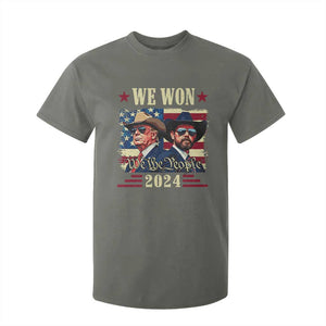 Trump Vance Cowboy We Won 2024 T Shirt For Kid TS09 Military Green Print Your Wear