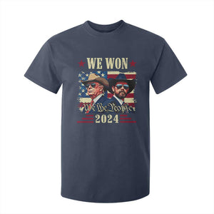 Trump Vance Cowboy We Won 2024 T Shirt For Kid TS09 Navy Print Your Wear