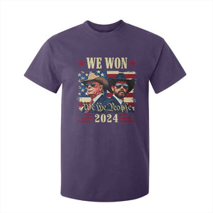 Trump Vance Cowboy We Won 2024 T Shirt For Kid TS09 Purple Print Your Wear