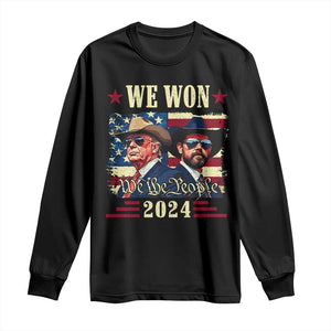 Trump Vance Cowboy We Won 2024 Long Sleeve Shirt TS09 Black Print Your Wear