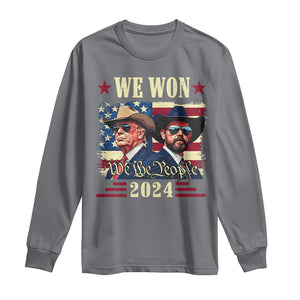 Trump Vance Cowboy We Won 2024 Long Sleeve Shirt TS09 Charcoal Print Your Wear