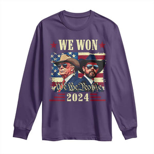 Trump Vance Cowboy We Won 2024 Long Sleeve Shirt TS09 Purple Print Your Wear