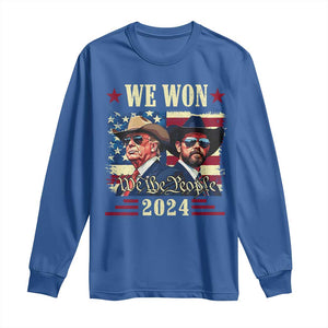 Trump Vance Cowboy We Won 2024 Long Sleeve Shirt TS09 Royal Blue Print Your Wear