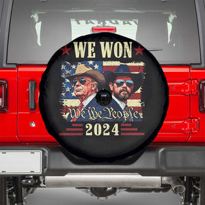 Trump Vance Cowboy We Won 2024 Spare Tire Cover TS09 Black Print Your Wear