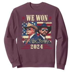 Trump Vance Cowboy We Won 2024 Sweatshirt TS09 Maroon Print Your Wear