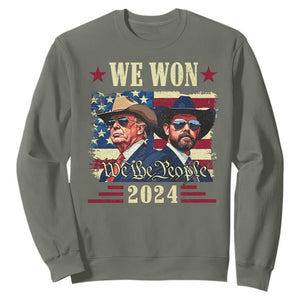 Trump Vance Cowboy We Won 2024 Sweatshirt TS09 Military Green Print Your Wear