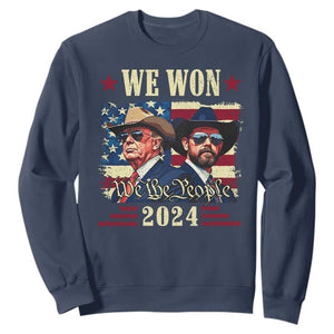 Trump Vance Cowboy We Won 2024 Sweatshirt TS09 Navy Print Your Wear