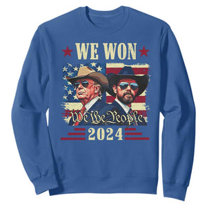 Trump Vance Cowboy We Won 2024 Sweatshirt TS09 Royal Blue Print Your Wear