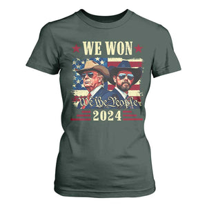 Trump Vance Cowboy We Won 2024 T Shirt For Women TS09 Dark Forest Green Print Your Wear