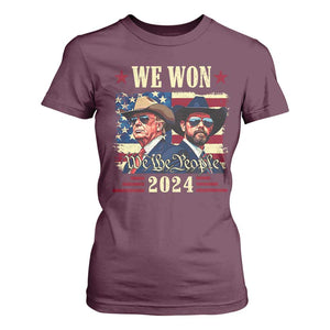 Trump Vance Cowboy We Won 2024 T Shirt For Women TS09 Maroon Print Your Wear