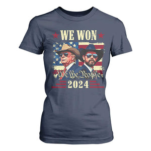 Trump Vance Cowboy We Won 2024 T Shirt For Women TS09 Navy Print Your Wear