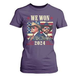 Trump Vance Cowboy We Won 2024 T Shirt For Women TS09 Purple Print Your Wear