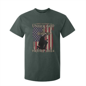 Trump Won 2024 T Shirt For Kid One Nation Under God TS09 Dark Forest Green Print Your Wear