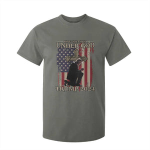 Trump Won 2024 T Shirt For Kid One Nation Under God TS09 Military Green Print Your Wear