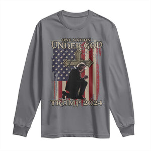 Trump Won 2024 Long Sleeve Shirt One Nation Under God TS09 Charcoal Print Your Wear