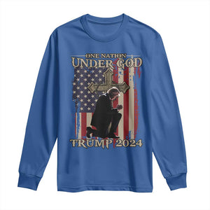 Trump Won 2024 Long Sleeve Shirt One Nation Under God TS09 Royal Blue Print Your Wear