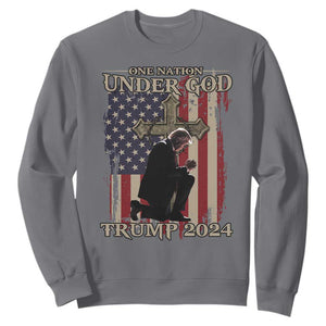 Trump Won 2024 Sweatshirt One Nation Under God TS09 Charcoal Print Your Wear