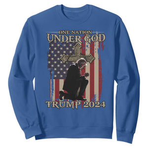 Trump Won 2024 Sweatshirt One Nation Under God TS09 Royal Blue Print Your Wear