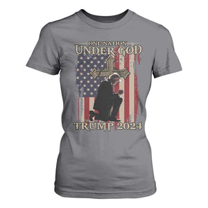 Trump Won 2024 T Shirt For Women One Nation Under God TS09 Charcoal Print Your Wear