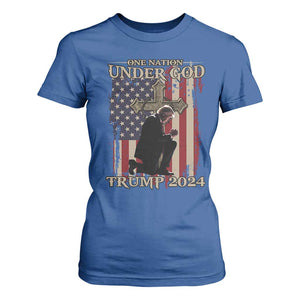 Trump Won 2024 T Shirt For Women One Nation Under God TS09 Royal Blue Print Your Wear