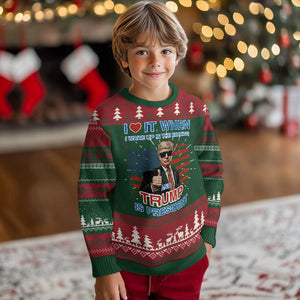 Trump 2024 Ugly Christmas Sweater I Love It When I Wake Up In The Morning And Trump Is President TS09 Christmas Print Your Wear