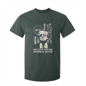 Trump Wins America Saved T Shirt For Kid TS09 Dark Forest Green Print Your Wear