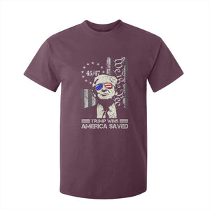 Trump Wins America Saved T Shirt For Kid TS09 Maroon Print Your Wear