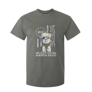 Trump Wins America Saved T Shirt For Kid TS09 Military Green Print Your Wear