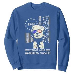 Trump Wins America Saved Sweatshirt TS09 Royal Blue Print Your Wear