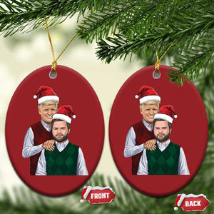 Funny Christmas Trump Vance 2024 Christmas Ornament Brothers Parody Bros TS09 Oval Red Print Your Wear