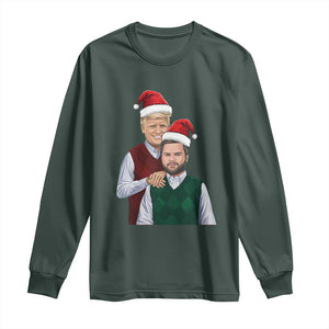 Funny Christmas Trump Vance 2024 Long Sleeve Shirt Brothers Parody Bros TS09 Dark Forest Green Print Your Wear