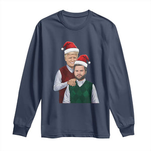 Funny Christmas Trump Vance 2024 Long Sleeve Shirt Brothers Parody Bros TS09 Navy Print Your Wear