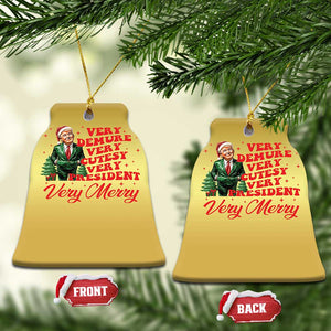 Xmas Trump Christmas Ornament Very Demure Very Cutesy Very President Very Merry TS09 Bell Flake Gold Print Your Wear