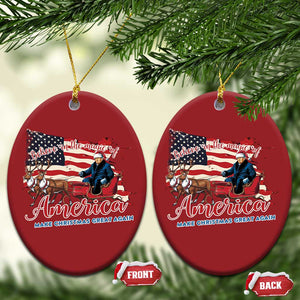 Xmas Trump Christmas Ornament Believe In The Magic Of America Make Christmas Great Again TS09 Oval Red Print Your Wear