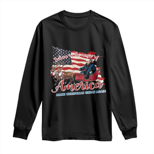 Christmas Trump Long Sleeve Shirt Believe In The Magic Of America Make Christmas Great Again TS09 Black Print Your Wear