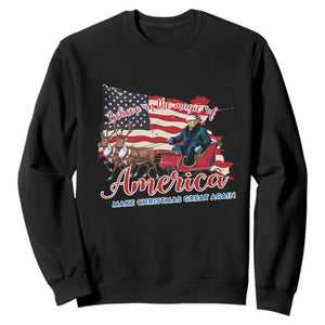 Christmas Trump Sweatshirt Believe In The Magic Of America Make Christmas Great Again TS09 Black Print Your Wear