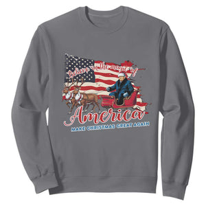 Christmas Trump Sweatshirt Believe In The Magic Of America Make Christmas Great Again TS09 Charcoal Print Your Wear