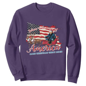 Christmas Trump Sweatshirt Believe In The Magic Of America Make Christmas Great Again TS09 Purple Print Your Wear